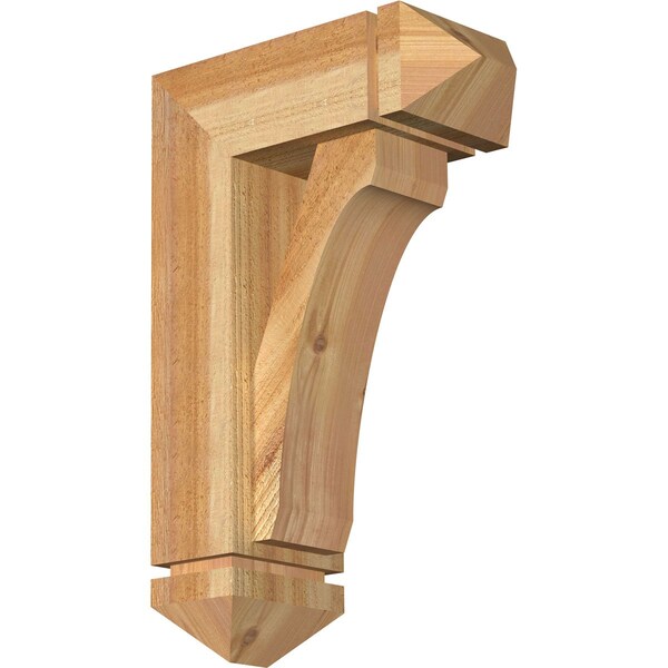 Ekena Millwork Legacy Arts and Crafts Rough Sawn Bracket w/ Offset Brace, Western Red Cedar, 6"W x 14"D x 22"H BKT0604X14X22LEC03RWR - main